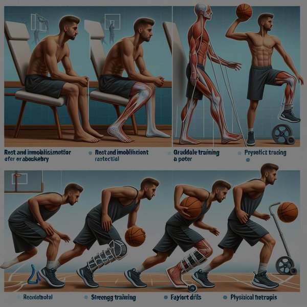 Quel est le protocole de réhabilitation après une blessure au tendon d'Achille pour un joueur de basket ?